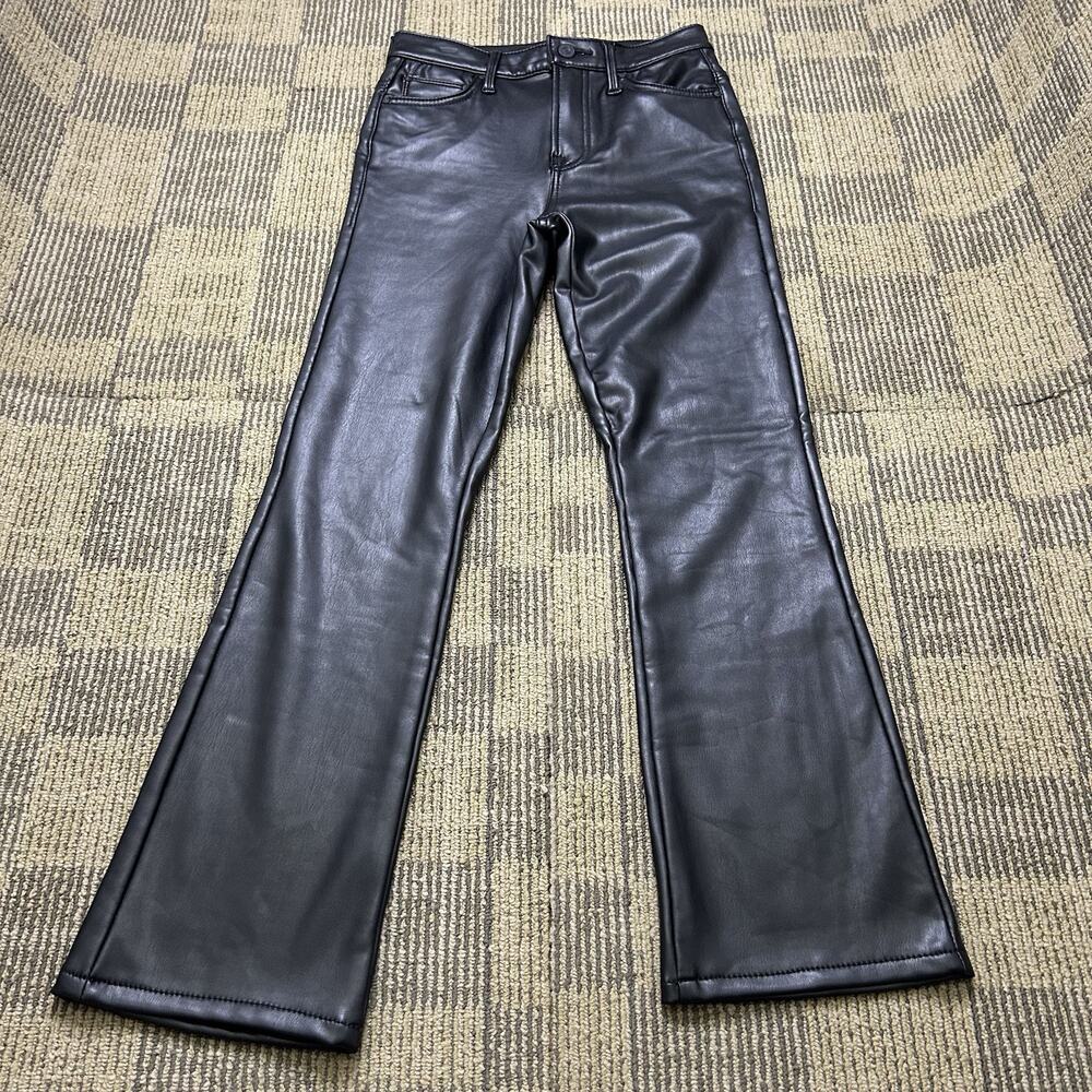 Mother The Insider Ankle Faux Show Size 25 Vegan Leather Black Straight